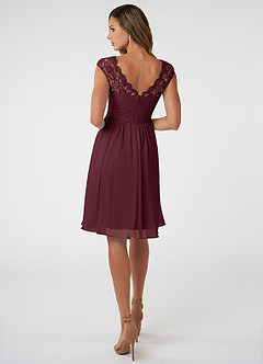 Azazie Shivani Final Sale Tahiti A-Line Lace Chiffon Dress image4