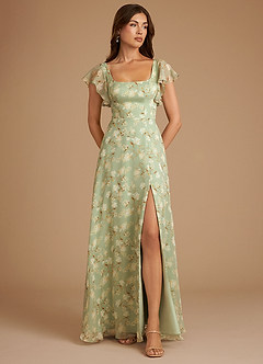 Azazie Bondi Bridesmaid Dresses Agave Bloom Floral A-Line Ruched Bloom Dress image1