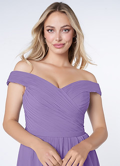 Azazie Audrianna Robes de demoiselle d'honneur Robe Trapèze Convertible en Mousseline de soie Schulterfrei gerafft Tahiti image5
