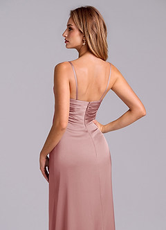 Azazie Sabrine Venta Final Vestido de Rosa Polvorienta de Satén Elástico de Corte en A con Escote de Corazón image7