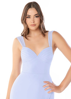 Azazie Audre Bridesmaid Dresses Lavender Mermaid Pleated Chiffon Dress image5