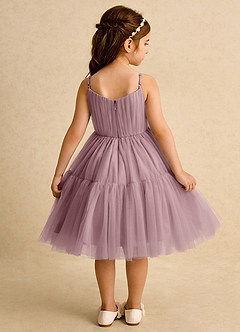 Azazie Osea Robe Demoiselle D'honneur Fillette Robe Princesse en Tulle Plissée Rose Poussiéreuse image2