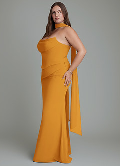 Azazie Sorrel Bridesmaid Dresses Butterscotch Mermaid Corset Chiffon Dress image13