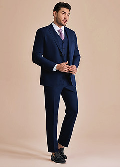 front James Blue Structured Stretch 3-piece suit