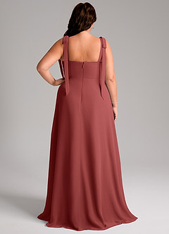 Azazie Debra Bridesmaid Dresses Terracotta A-Line with Pockets Chiffon Convertible Dress image12