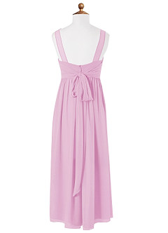 Azazie Kora Junior Vestido de Rosa Caramelo de Gasa de Corte en A con Plisado image6