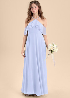 Azazie Tessabelle Junior Jurk van Chiffon met A-Lijn Off the Shoulder Lavendel image4