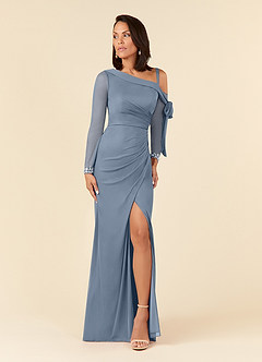 Azazie Marna Mother of the Bride Dresses Twilight Sheath One Shoulder Mesh Dress image1