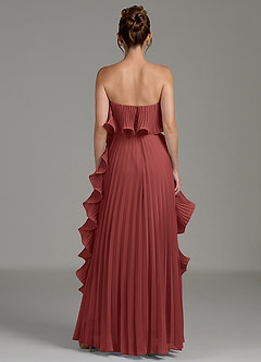Azazie Alexia Bridesmaid Dresses Terracotta A-Line Ruched Chiffon Dress image7