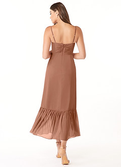 Azazie Justina Bridesmaid Dresses Bronzer A-Line Sweetheart Neckline Chiffon Dress image2