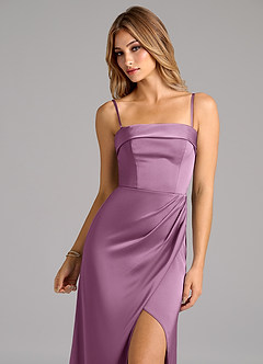 Azazie Aretha Brautjungfernkleider Wandelbar A-Linie Schulterfrei Stretch-Satin Kleid Blauregen image2