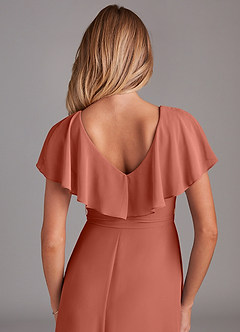 Azazie Lainey Bridesmaid Dresses Clay A-Line with Pockets Chiffon Dress image2