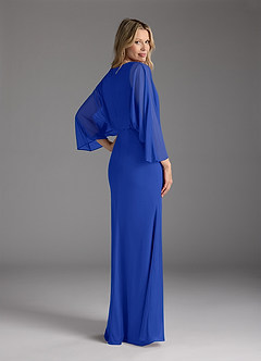 Azazie Ysabella vestidos de madre de la novia Vestido de Azul Real de Malla de Sirena con Plisado image4