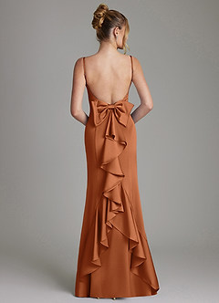 Azazie Zherra 신부 들러리 드레스 인어 절하다 스트레치 새틴 바닥 길이 드레스 image5