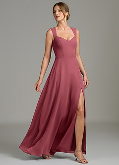 Azazie Gwendolyn Bridesmaid Dresses Merlot A-Line Sweetheart Neckline Chiffon Dress image3