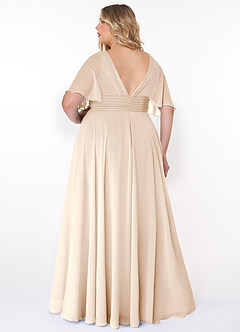 Azazie Pamela Bridesmaid Dresses White Alabaster A-Line V-Neck Pleated Chiffon Dress image7