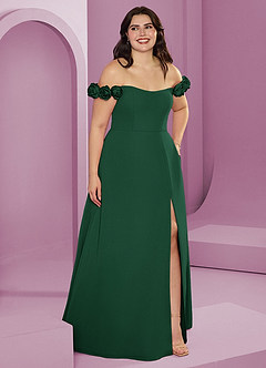 Barbie ♥ Azazie Bridesmaid Dresses Dark Green A-Line Off the Shoulder Chiffon Convertible Dress image11