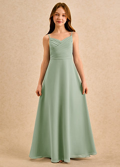 Azazie Hollie Girls Formal Flower Girl Klänningar Klä A-Line i Chiffong Älskling Halsringning image4