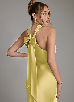 Azazie Reign Bridesmaid Dresses Canary Mermaid Pleated Stretch Satin Dress image9