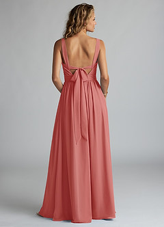Azazie Aziza Kleider zum Anprobieren zu Hause A-Linie V-Hals Gefaltet Chiffon Kleid Blauregen image4
