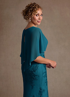 Azazie Amrita Mother of the Bride Dresses Ink Blue Mermaid Lace Chiffon Dress image6