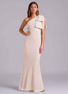 Azazie Yuanna Bridesmaid Dresses Rose Petal Mermaid One Shoulder Chiffon Dress image1