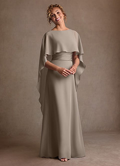 Azazie Marilla 신부의 어머니 드레스 A라인 주름진 쉬폰 플로어 길이 드레스 image6