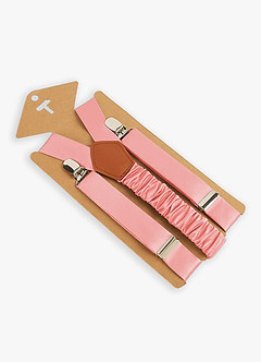 front Boy's Matching Matte Satin Bow Tie & Suspenders Set