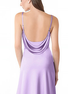 Azazie Alaija Brautjungfernkleider Meerjungfrau-Linie Seitliche Cut-Outs Stretch-Satin Kleid Flieder image6