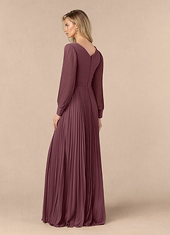 Azazie Zina Mother of the Bride Dresses Sangria A-Line Pleated Chiffon Dress image3