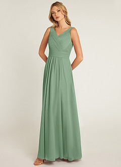 Azazie Pierrette Bridesmaid Dresses Matcha A-Line Pleated Chiffon Dress image3