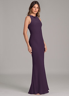 Azazie Allettie Brautjungfernkleider Meerjungfrau-Linie Chiffon Kleid Pflaume image5