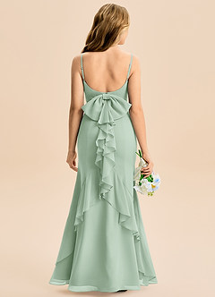 Azazie Lioren Junior 인어 절하다 쉬폰 플로어 길이 주니어 신부 들러리 드레스 image5