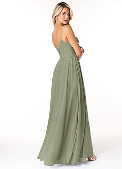 Azazie Lisbon Final Sale Pistachio A-Line Sweetheart Neckline Chiffon Dress image2