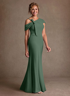 Azazie Rachael Mother of the Bride Dresses Eucalyptus Sheath Off the Shoulder Stretch Crepe Dress image2