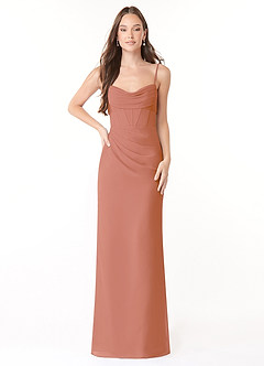 Azazie Mai Bridesmaid Dresses MAI TAI Sheath Pleated Chiffon Dress image1