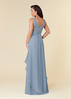 Azazie Xella Abiti per la Madre della Sposa Abito A-Line in Chiffon Pizzo Blu Polveroso image3