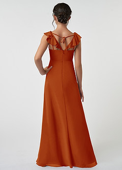 Azazie Amada Junior Paprika A-Line Ruched Chiffon Dress image2
