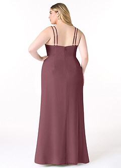 Azazie Leo Bridesmaid Dresses Sangria Mermaid V-Neck Pleated Chiffon Dress image8