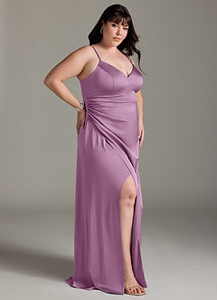 Azazie Marchella Brautjungfernkleider A-Linie Korsett Stretch-Satin Kleid Blauregen image9