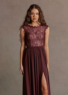 Anna Wine Plunging Back Maxi Dress image3