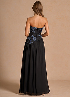 Fleurine Denim Black Lace Maxi Dress image2