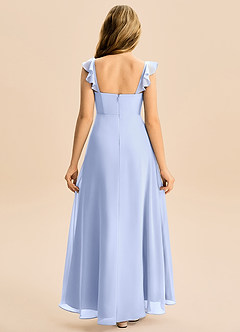 Azazie Mavie Junior Vestido de Hielo de Gasa de Corte en A con Volante image2