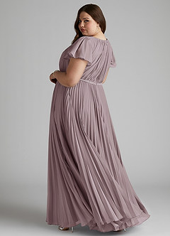 Azazie Kara Modest Bridesmaid Dresses A-Line Pleated Chiffon Floor-Length Dress image11