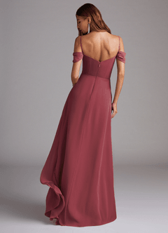 Azazie Marley Bridesmaid Dresses Merlot A-Line Off the Shoulder Chiffon Convertible Dress image7