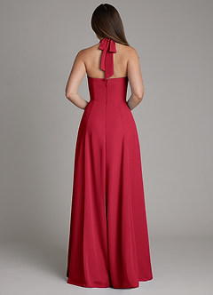 Azazie Irina Bridesmaid Dresses Scarlet A-Line Pleated Chiffon Dress image3