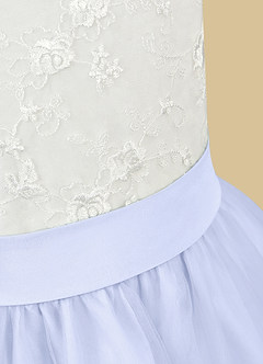 Azazie Vetty vestidos de niña de las flores Vestido de Marfil Lavanda de Tul de Corte En A con Encaje image11