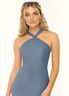 Azazie Rue Bridesmaid Dresses Twilight A-Line Halter Chiffon Dress image6