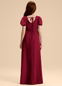 Azazie Priya Junior Abito A-Line in Chiffon Blusa Borgogna image2
