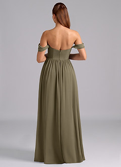 Azazie Saige Maternity Bridesmaid Dresses A-Line Pleated Chiffon Floor-Length Dress image2